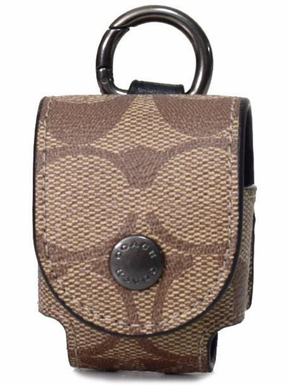 Coach Signature Canvas Mini Pouch in Brown [Fits Airpods 1 & 2]